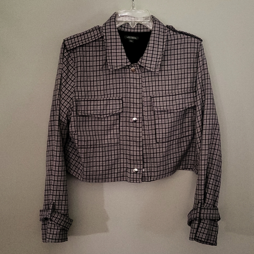 Women's Plaid Cropped Jacket